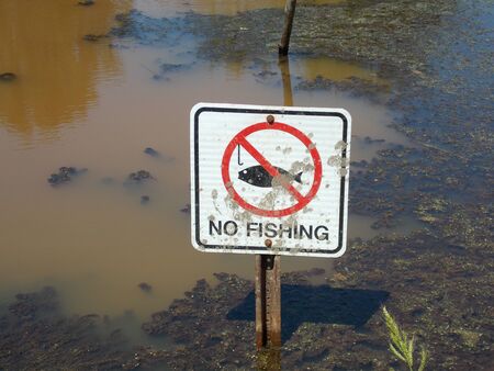 No Fishing Signの写真素材