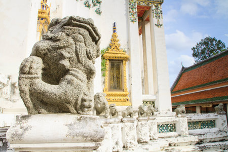 Chinese stone statue in Wat Pho, Bangkok, Thailand