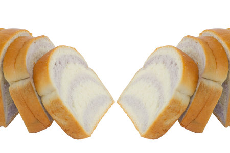 Bread stack on white brackgroundの写真素材