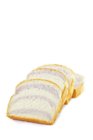 slices of wheat bread isolated white backgroundの写真素材