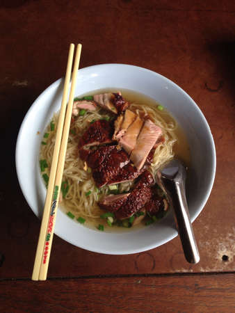 Thai noodle style with grill duckの素材