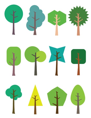 Set of treeのイラスト素材