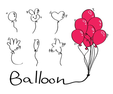 Set of diffrence Balloon type のイラスト素材