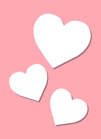 White heart paper on pink backgroundの写真素材
