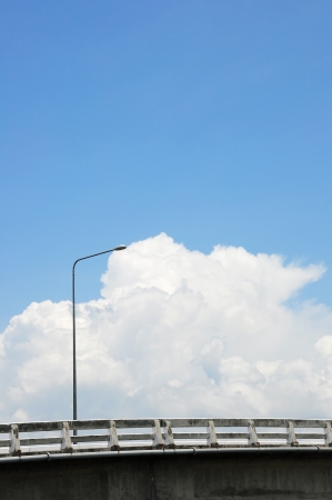 Cement bridge and blue sky backgroundの写真素材