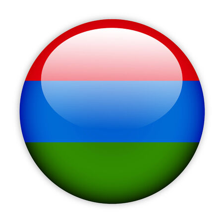 Karelia flag button on whiteのイラスト素材