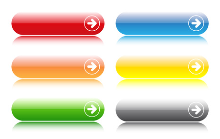Glossy buttons bars with white arrowのイラスト素材