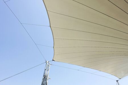 Canvas roof and blue sky backgroundの写真素材