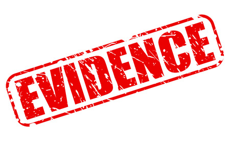 Evidence red stamp text on whiteの写真素材