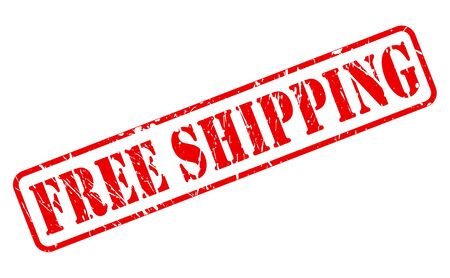 Free shipping red stamp text on whiteの写真素材