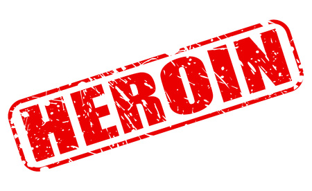 Heroin red stamp text on whiteの写真素材