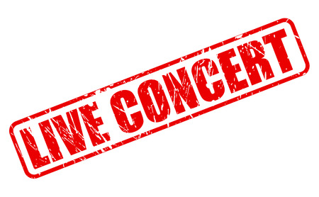 Live concert red stamp text on whiteの写真素材