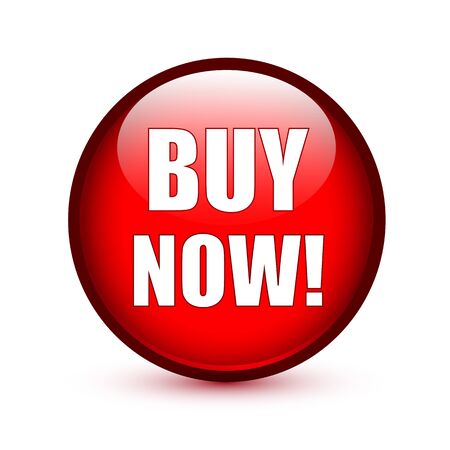 Buy now text on red glossy buttonの写真素材