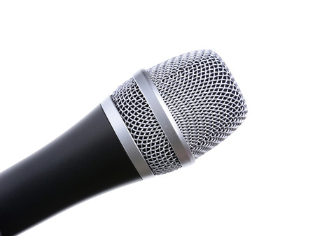 Microphone on a white backgroundの写真素材
