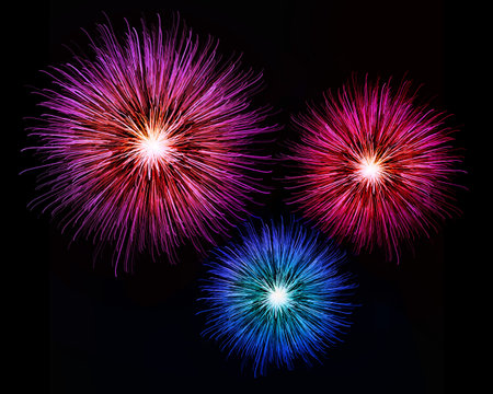 Fireworks on a black background