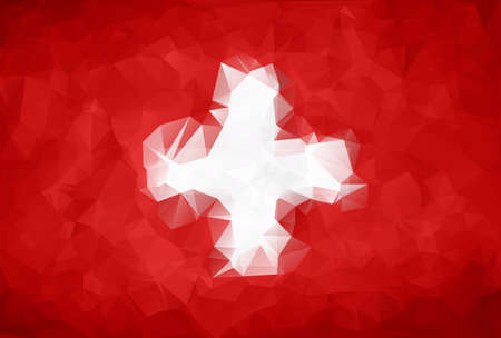 Abstract Switzerland flag polygon backgroundの写真素材