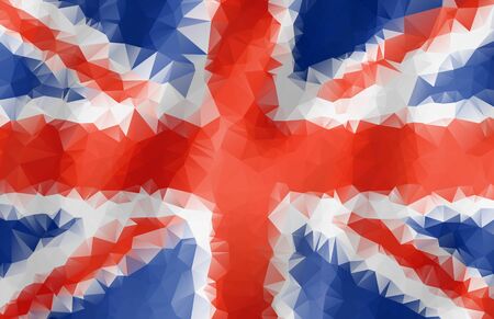 Abstract polygonal triangle UK flag backgroundの写真素材