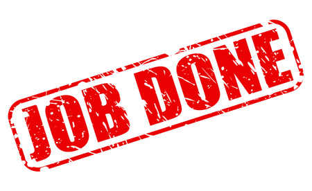 Job done red stamp text on whiteの写真素材