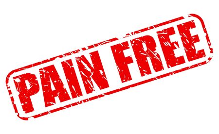Pain free red stamp text on whiteの写真素材