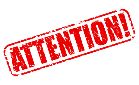 ATTENTION red stamp text on whiteの写真素材