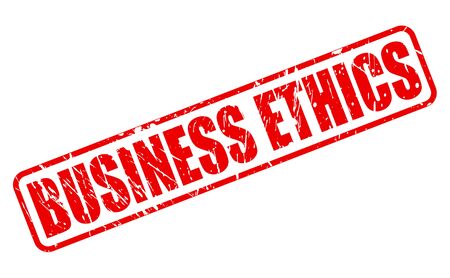 BUSINESS ETHICS red stamp text on whiteの写真素材