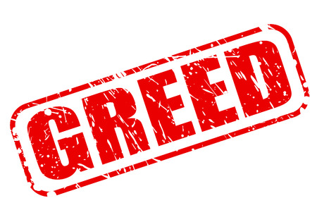GREED red stamp text on whiteの写真素材