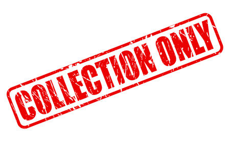 COLLECTION ONLY red stamp text on whiteの写真素材