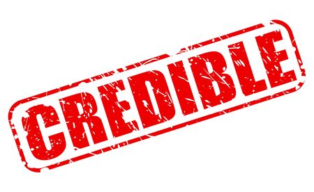 CREDIBLE red stamp text on whiteの写真素材