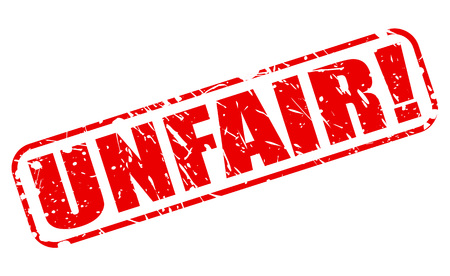UNFAIR red stamp text on whiteの写真素材