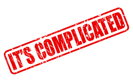 IT'S COMPLICATED red stamp text on whiteの写真素材