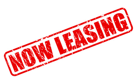 NOW LEASING red stamp text on whiteの写真素材