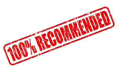 One hundred percent recommended red stamp text on whiteの写真素材