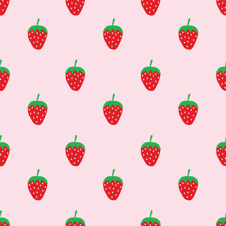 Seamless cute strawberry pattern backgroundのイラスト素材