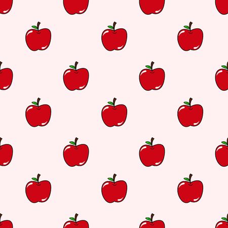 Seamless cute apple pattern backgroundのイラスト素材