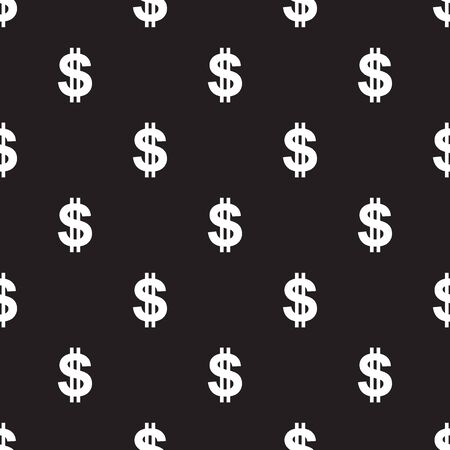 Seamless dollar sign on black backgroundのイラスト素材