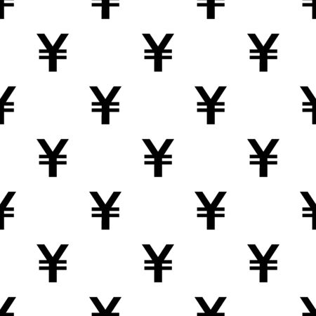 Seamless Yen Currency pattern on white backgroundのイラスト素材