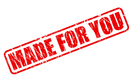 MADE FOR YOU red stamp text on white.のイラスト素材