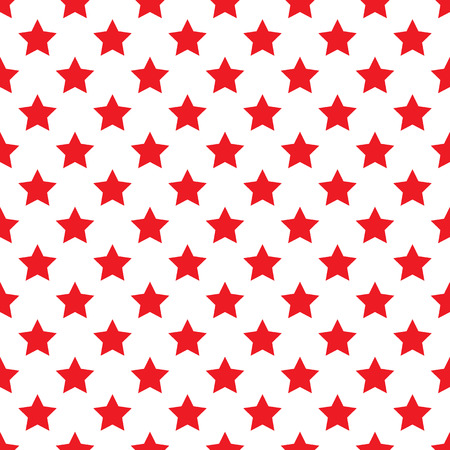 Seamless red stars on white backgroundのイラスト素材