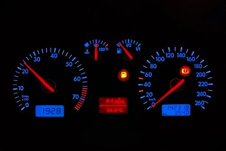 blue neon car dash board,isolated