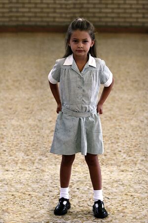 girl dressed in school uniformの写真素材
