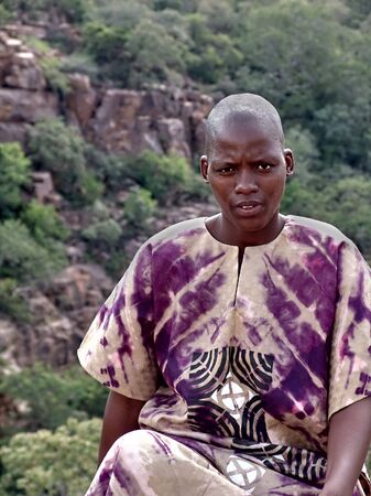 Portrait African woman, traditional dressの写真素材