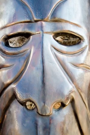 Traditional Zulu african mask, wood,の写真素材