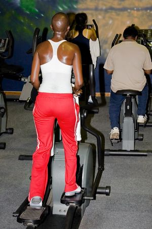 African American, Chinese, Indian, people training in the gym