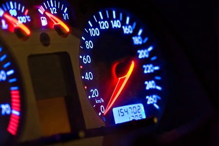 vehicle, gages, neon look blue and red, auto series
