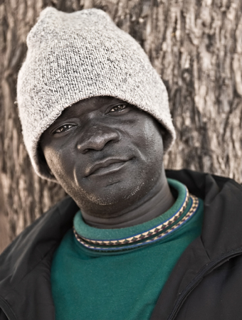 Portrait African American male mid age, partial desaturation, people diversityの写真素材