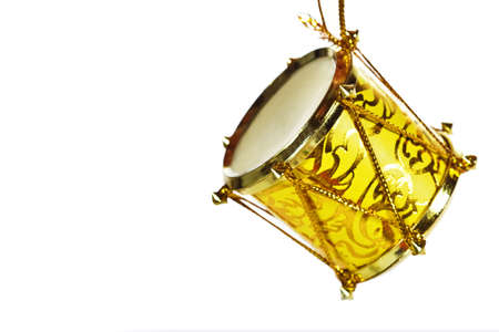 Drum Christmas decoration, isolated on a white background.の写真素材