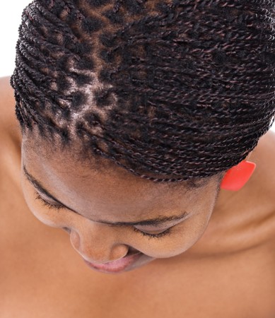 Portrait of a beautiful African girl with braids