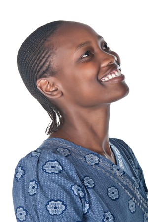 young Motswana African woman dressed with a traditional Batswana dress の写真素材