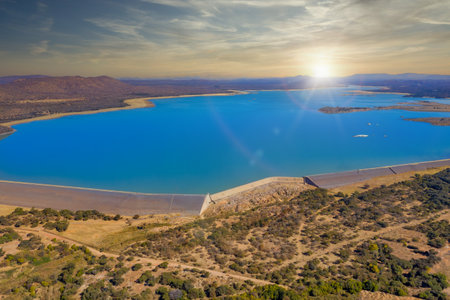 The dam next to Gaborone the capital of Botswana, water reserve for the cityの写真素材
