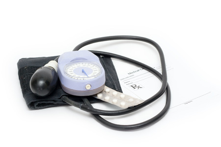 sphygmomanometer on a white isolated background